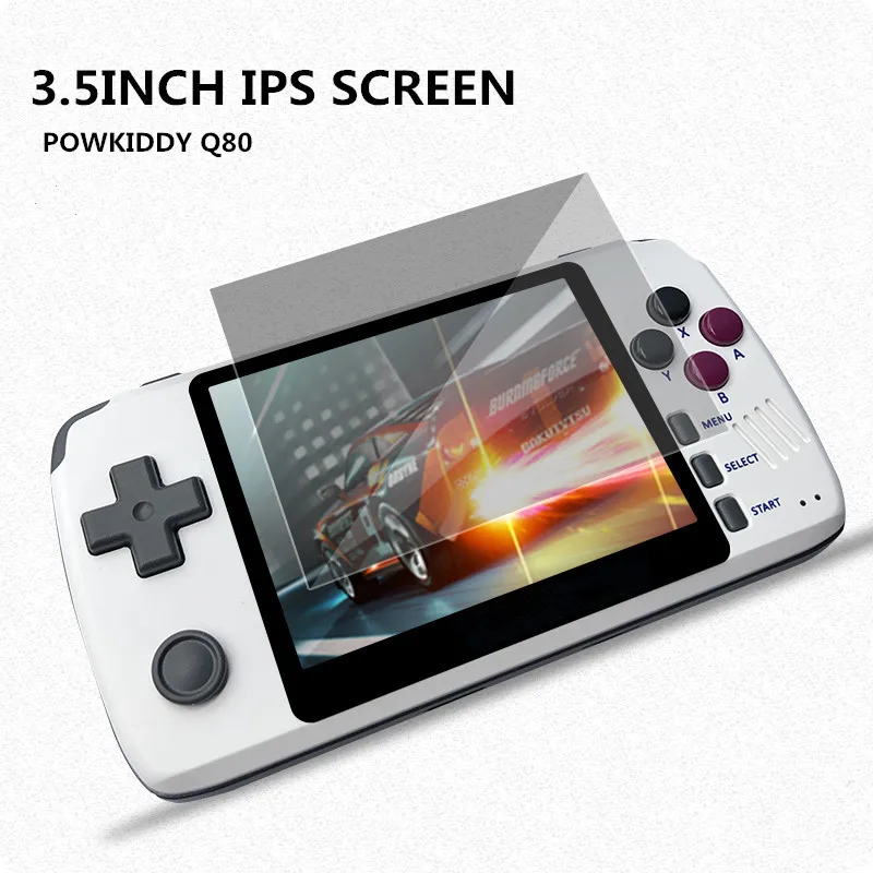 Игровая консоль Powkiddy q80 3 5 дюйма IPS экран 18 симуляторов 16 Гб ПЗУ 1000 + игр |