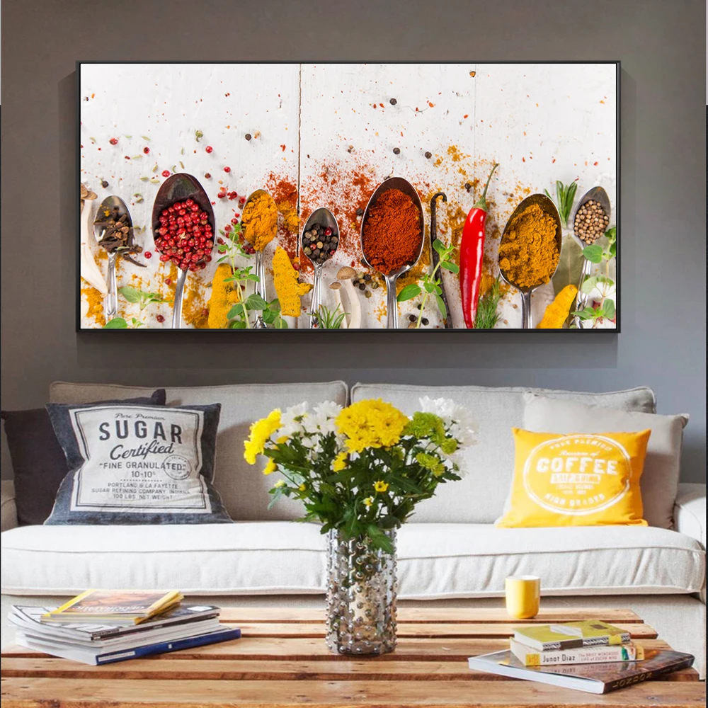 

Kinds Of Spices Canvas Paintings Seasoning Modern Wall Art Pictures For Kitchen Room Wall Decoration Posters And Prints Cuadros