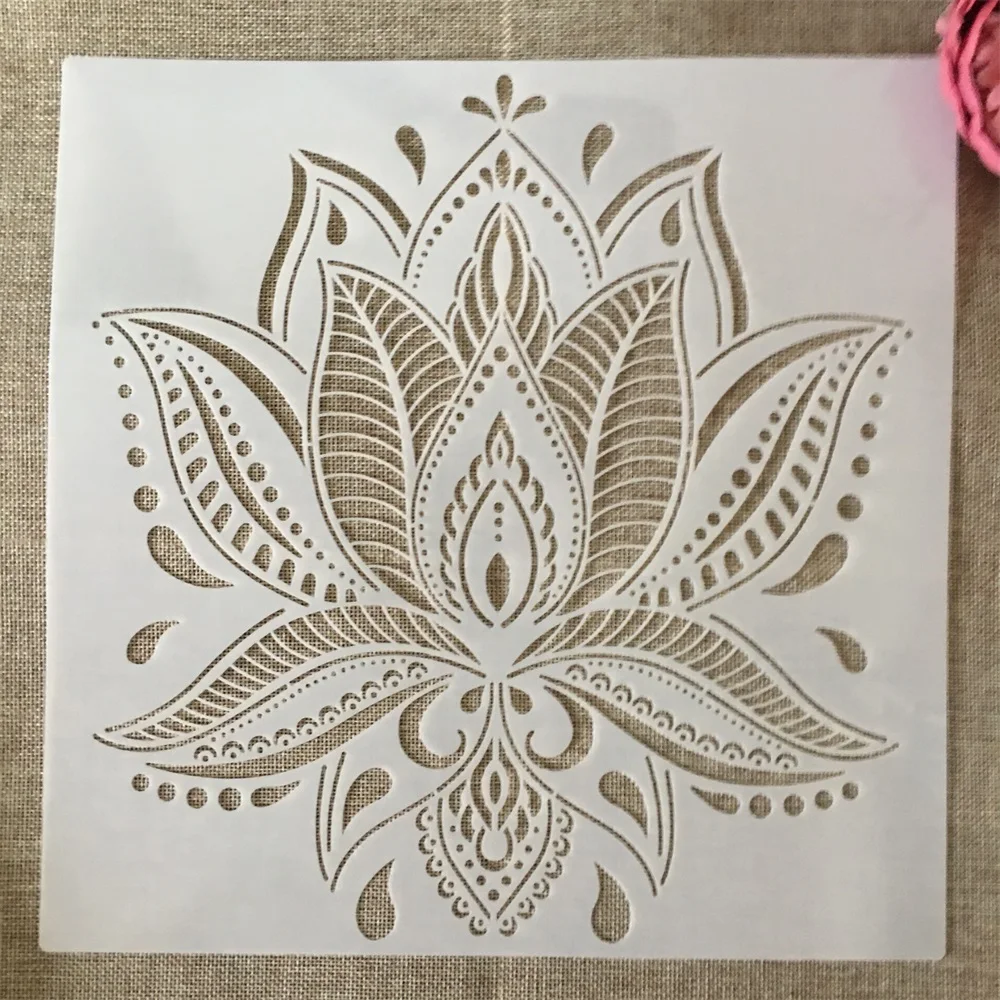 30*30cm Geometry Mandala Lotus Diy Layering Stencils Painting