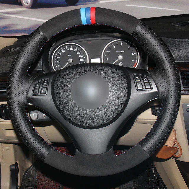 Car Steering Wheel Cover Black Artificial Leather Hand-stitched For BMW E90  E91 E92 E93 E87 E81 E82 E88 X1 E84 Car Accessories - AliExpress