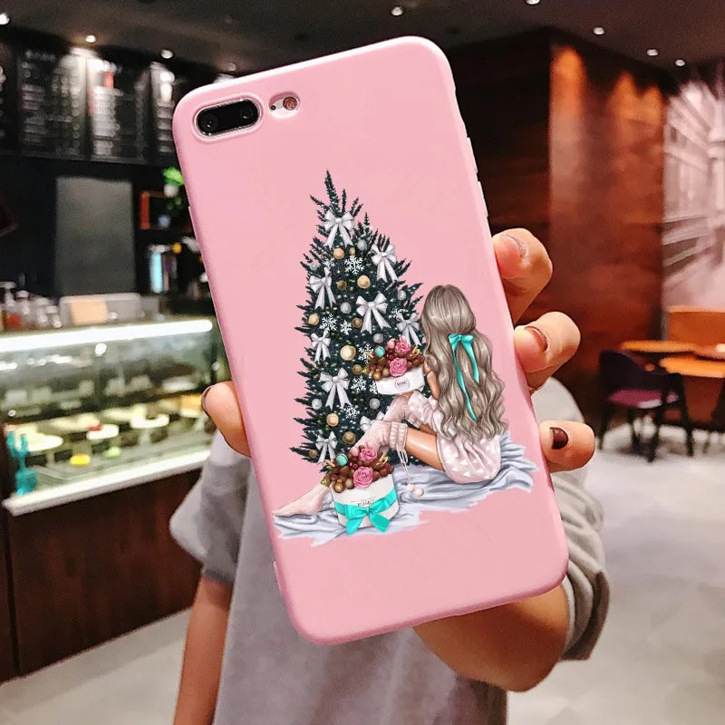 GTWIN чехлы для телефонов с изображением Санта-Клауса для iPhone 11 Pro Max X XR XS Max 6 6s 7 8 Plus, милая мягкая задняя крышка из ТПУ с изображением рождественской елки для девочек
