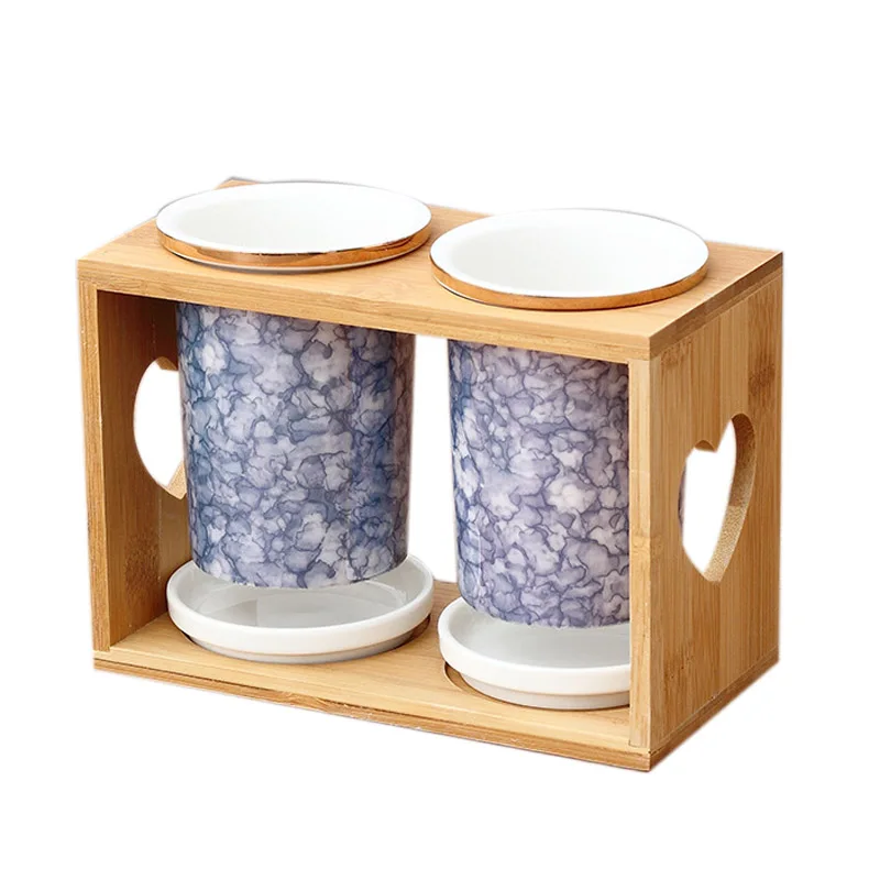 

Bamboo Ceramic Chopsticks Bucket Storage Chopsticks Rack Tableware Storage Box Kitchen