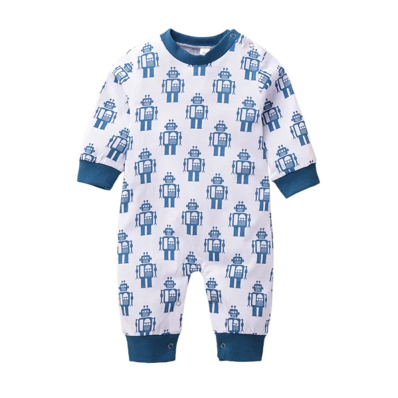 

Baby Boy Autumn Infant Clothing Boy Cute Long Sleeve Cartoon Pattern Print Romper Cartoon Clothes