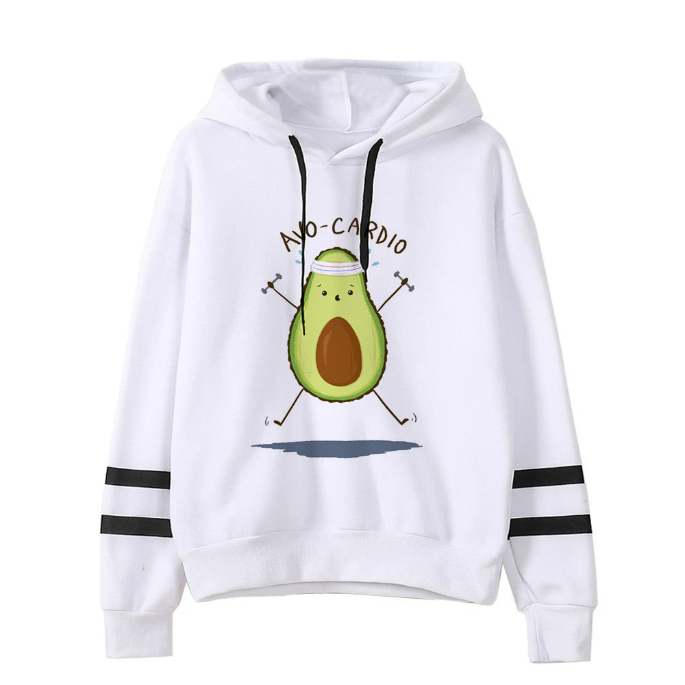 Авокадо толстовки модные маленькие свежие 90s для женщин Vegan Kawaii мультфильм Harajuku