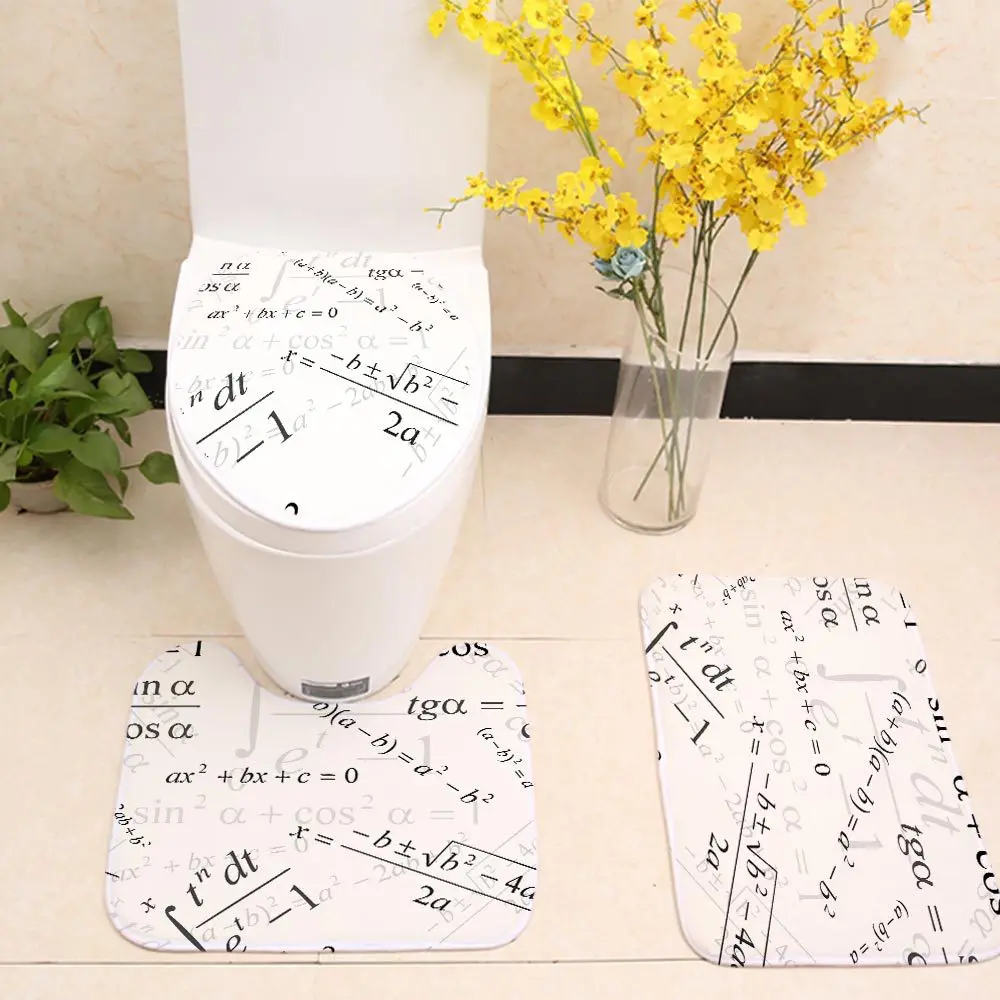 

Bathroom Toilet Floor Mat / Toilet Seat / Toilet Set Series Printed Bathroom Anti-slip Mat Quality Flannel Bathroom Carpet