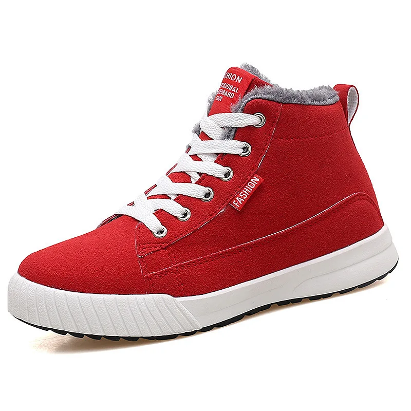 

Autumn & Winter New Style Warm MEN'S Short Boots plus Velvet Hight-top Couples Skate Shoes Women's Thick Bottomed Casual 45 Larg