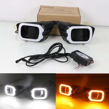 

LED DRL Foglights for Ford Ranger 2018 2019 Daytime Running Lights headlights fog lights with Yellow Turn Signals Low Version