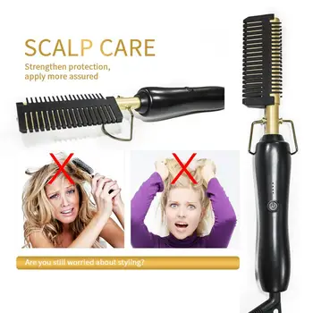 

Professional Hair Comb Hair Straightener Iron Waterlock Heating Comb Hair Straightening Smoothing Brush 2020 New Curling Comb
