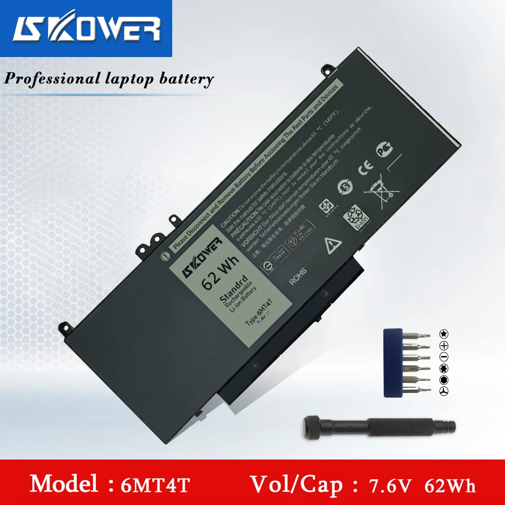 Аккумулятор для ноутбука SKOWER 62Wh/7,6 V 6MT4T для Dell Latitude E5470 E5570 серии Precision 3510, замена 7V69Y 07V69Y TXF9M 79VRK