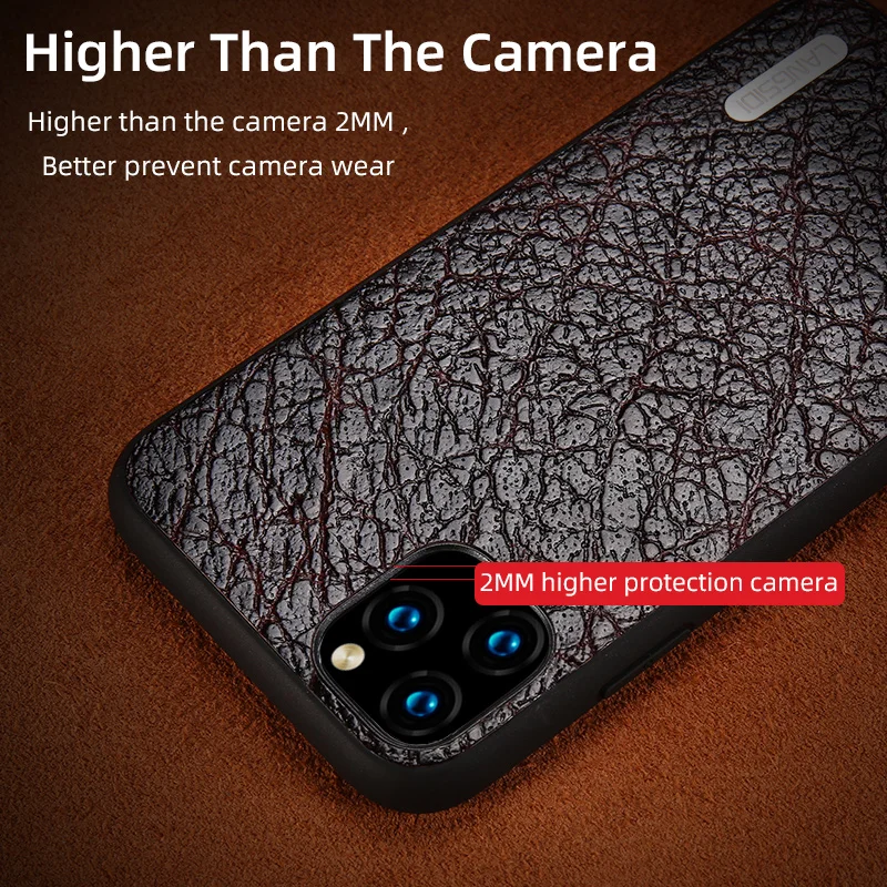 Genuine Leather Bark Grain Cases For Apple iPhone 12 Mini 12 Pro Max 11 Pro Max X XS Max XR 7 8 6 6s 7 8 plus 5 5S SE 2020 Cover