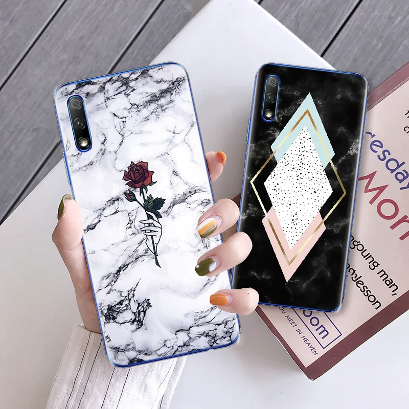 

Luxury Marble Floral Phone Case For Honor 9X Pro Soft Silicone TPU Cover For Huawei Mate 30 20 P20 Lite 2019 P Smart Fundas Capa