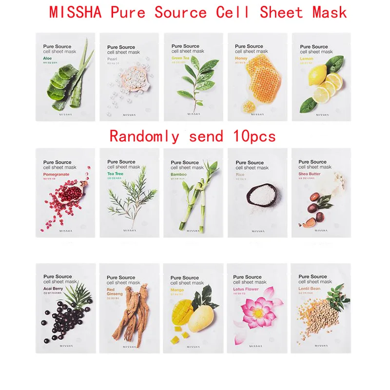 MISSHA лист маска 10 шт. свежая To Go маска листы отбеливание Уход за кожей лица увлажняющая маска для лица Лечение Акне корейская косметика