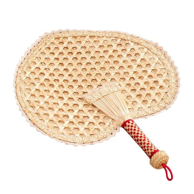 Style Handmade Straw Fan Hand-woven Palm Leaf Hand Woven Fan Summer Cooling Drive Away Mosquito Hand Fan Home Decoration