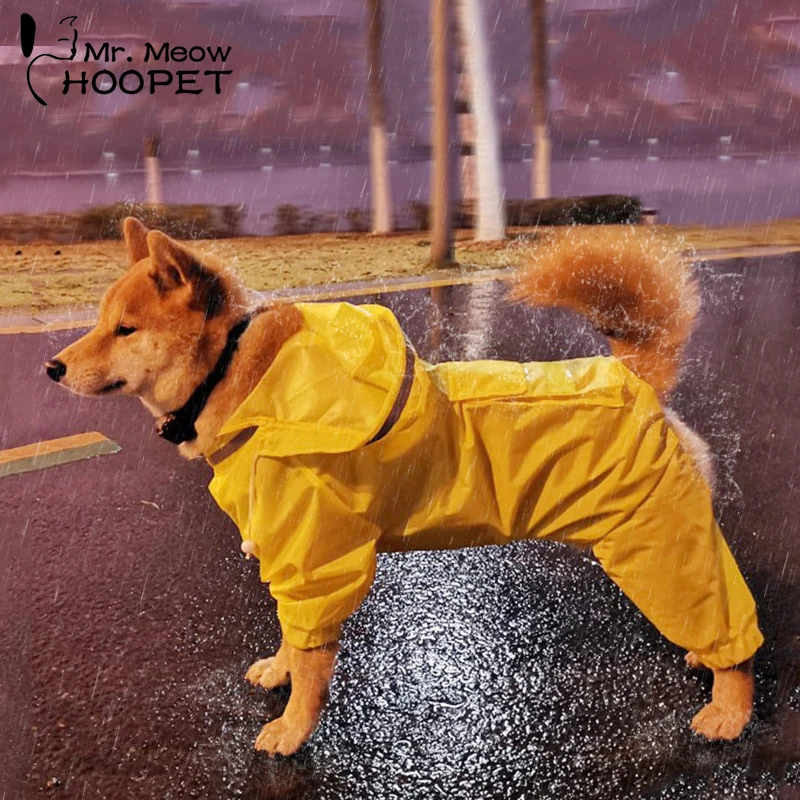 

Hoopet Dog Raincoat Jumpsuit Rain Coat for Dogs Pet Cloak Labrador Waterproof Golden Retriever Jacket