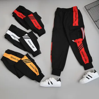

Spring Autumn Kids Trousers Sport Boys Pants Cotton Teenage Children Pants Hip-hop Style Kids Boy Clothes 4 6 8 10 12 14 Year