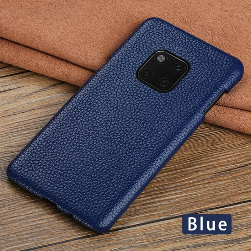 Blue Чехлы для телефонов huawei P10 P20 P30 Lite mate 9 10 20 lite Pro Case Litchi текстурированное покрытие для Honor 8X9 10 V20 P Smart case - Цвет: Blue