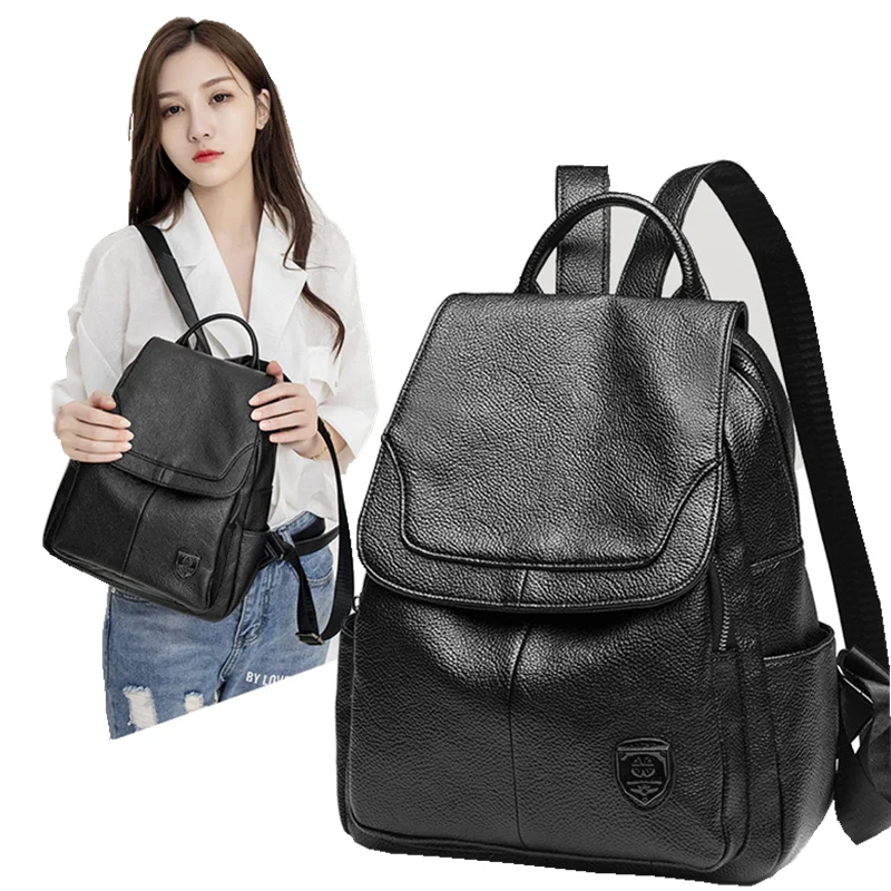 

Leather Fashion Backpacks Female Feminine Casual Large Capacity Vintage Shoulder Bags Women Backpack high quality