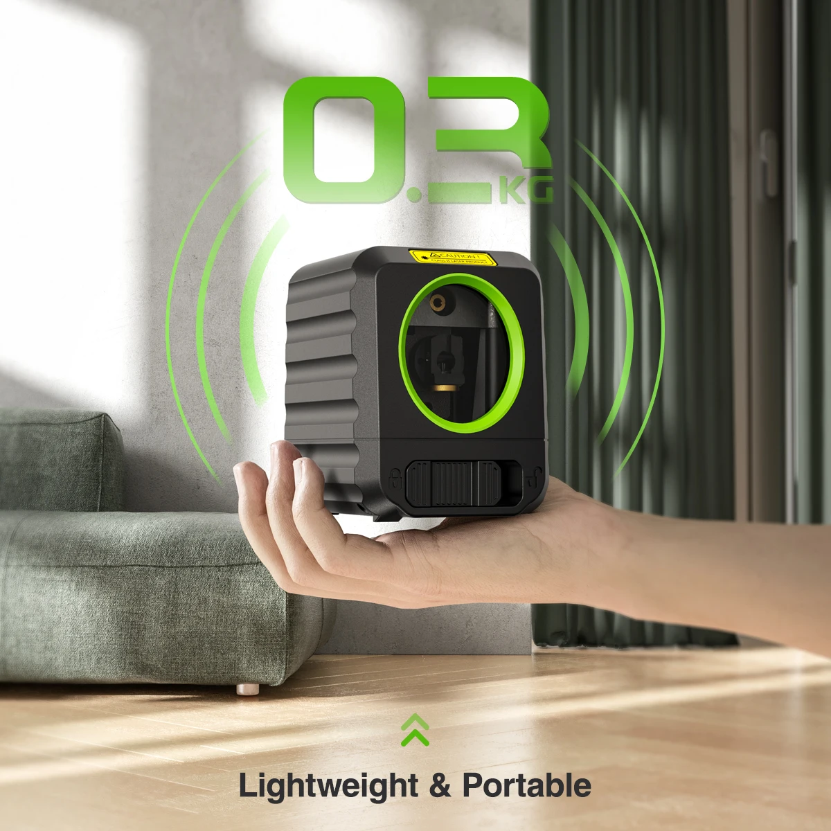 Huepar Cross Line Laser Level Portable 2 Lines Osram Green Beam Self-leveling Laser Tools DIY Application лазерный уровень laser level
