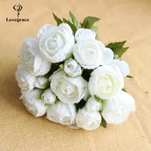 10 голов Мини имитация букет чайной розы поддельные цветы Роза шелк холдинг букет гостиная украшение стола Ткань розы Цветочные