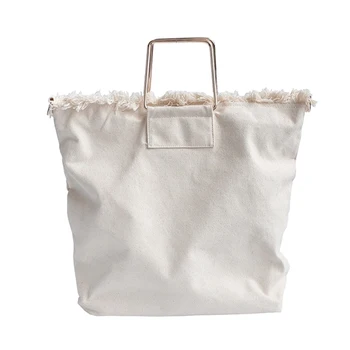 

JHD-New Canvas Bag Ladies Reusable Shopping Bag Tote Bag Cotton Large Capacity Ladies Casual College Bag