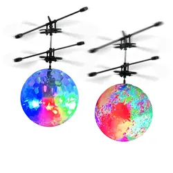 Pelota voladora LED luminosa para niños, Avión de levitación de inducción, Juguetes RC, helicóptero de detección mágica, regalo para niños, novedad de 2021