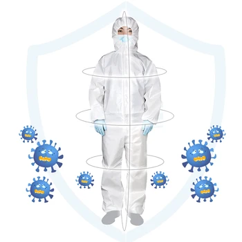 

Disposable Anti-epidemic Antibacterial Non-Woven Isolation Suit Protective Clothing Dust-proof Protection Coveralls Antistatic
