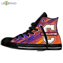 Кроссовки с принтом логотипа на заказ; обувь Charleston Cougars; парусиновая дышащая прогулочная обувь на плоской подошве; Zapatos De Mujer; Уличная обувь