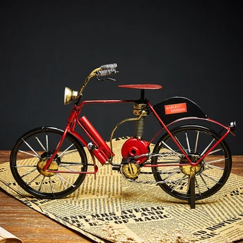 

Retro Handmade Iron Bicycle Model Home Decoration Accessories Creative TV cabinet Children's Room Decorative Birthday Gifts