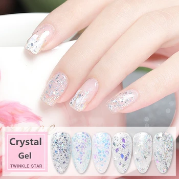 

BLING Gel Nail Polish Set Shiny Platinum Nails Art For Manicure Poly Gel Lak UV Colors Top Base Coat Primer Nail Accessories