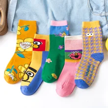 Новые Брендовые женские носки в европейском и американском стиле, забавные цветные носки для пары, серия Psychedelic, Sokken