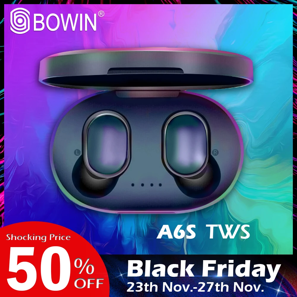BOWIN Microphone game A6S TWS noise reduction 3D Sound waterproof Wireless Bluetooth 5 0 headset Sport For All Smart Phone