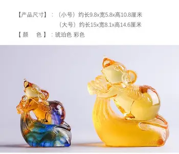 

Glass mouse Feng Shui 12 Zodiac Rats Crafts Decoration