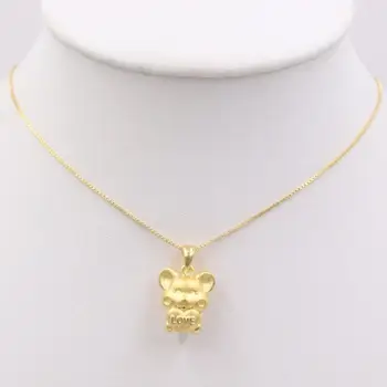

New Pure 24K Yellow Gold Three-dimensional Pendant 22x14mm Love Rat 2.54g NO Necklace