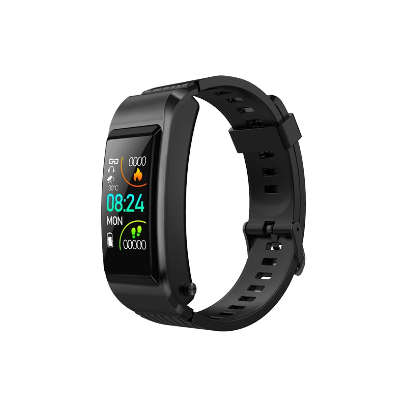 S2 браслет, часы, Bluetooth, пульсометр, спортивный смарт-браслет, IP67, фитнес-браслет, водонепроницаемый браслет для Android IOS - Цвет: Черный