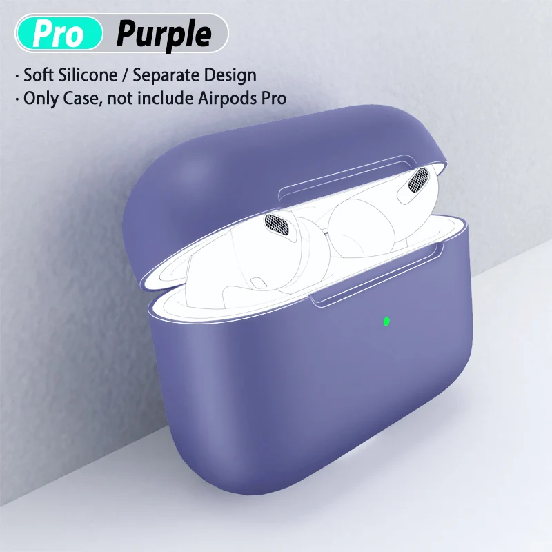 Purple Разноцветный Мягкий ТПУ силиконовый чехол s для Apple Airpods Pro защитный чехол Чехол беспроводной Bluetooth чехол для наушников для Air Pods Pro - Цвет: Purple