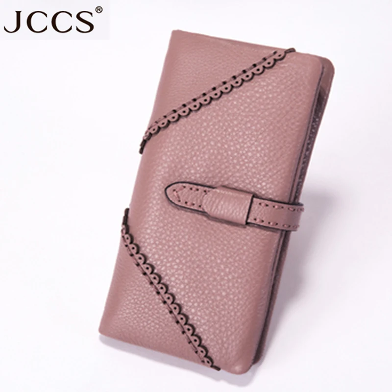 

JCCS Genuine Leather Wallet Women's & Men's Long Wallets Purse Fashion Clutch wallets GIFT JS3177
