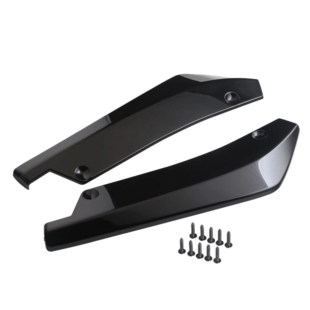 2 Pieces Universal Car Rear Bumper Lip Splitter Fins Spoiler Protector Black