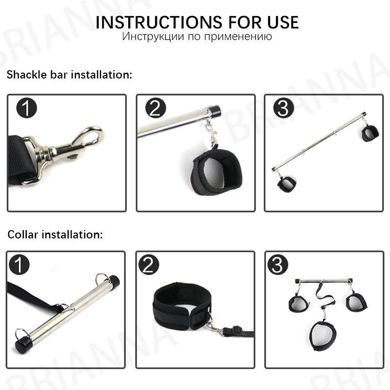 BDSM Sex Toys Fetish Role Play Bondage Binding Collar Sex Bondage Set Handcuffs Can Be Disassembled Frame Adult Couple Sex Games 4