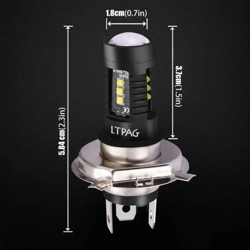 H4 9003 60W 1800LM 6000K белый автомобильный COB светодиодный светильник для фар Hi/Low Beam