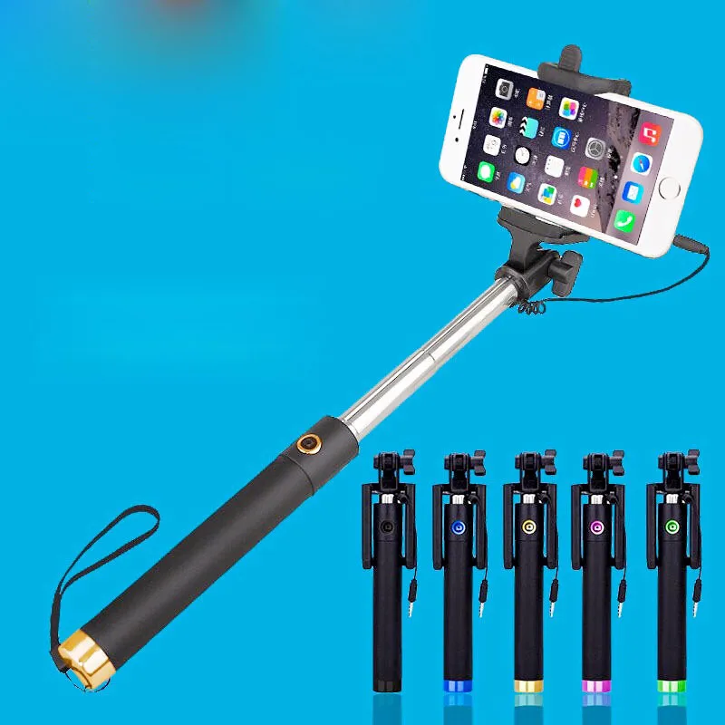 

Selfie Stick Extendable Mini-wire-controlled Folding Far-point Mobile Phone Self-timer Portable Plug-Play Drop Shipping