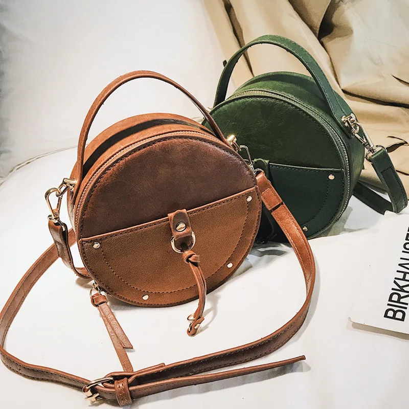 

Fashion Small round Bag New Style Versatile Mini Hand Bag WOMEN'S Bag Japanese And Korean Style Retro Circle Crossbody Bag Fashi