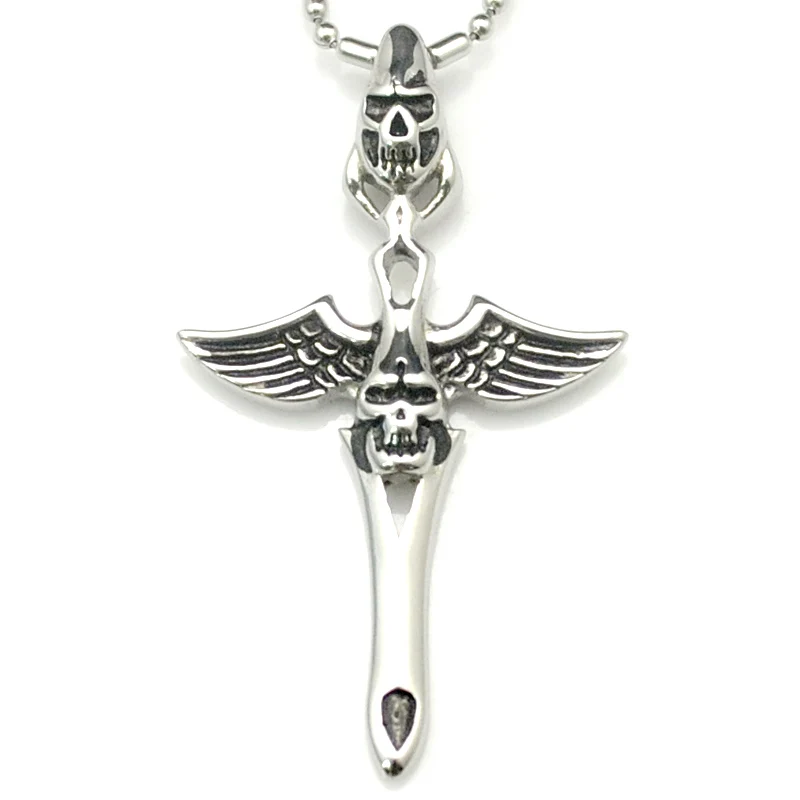 Ожерелье с подвеской в виде черепа стиле панк Мужская модная бижутерия из