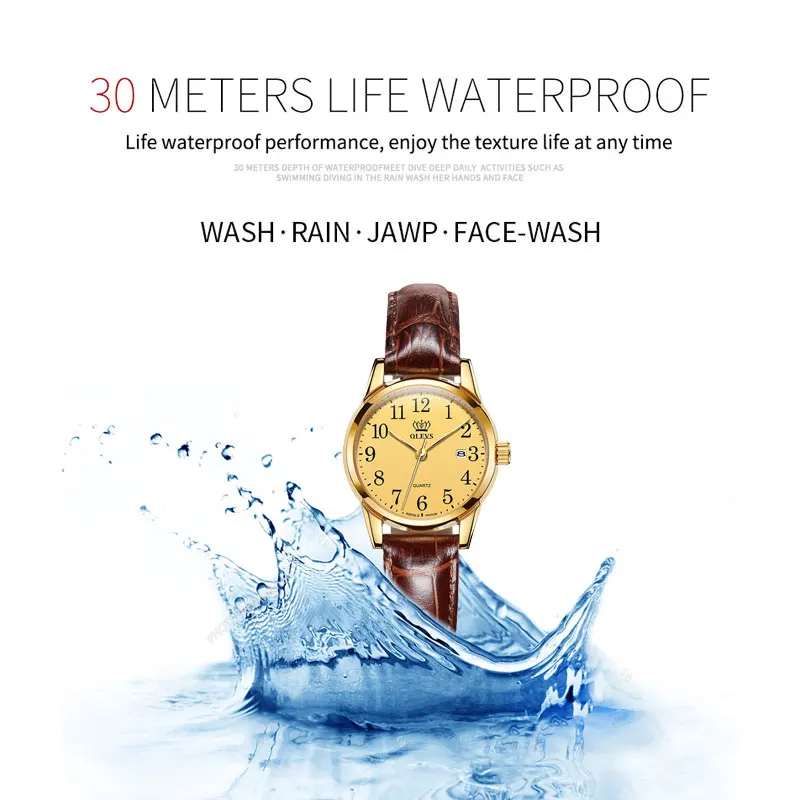 OLEVS Women Watches with Brown Leather Band Fashion Casual Simple Easy Reader Quartz Gold Wristwatch Gifts for Ladies OLEVS Women Watches with Brown Leather Band Fashion Casual Simple Easy Reader Quartz Gold Wristwatch Gifts for Ladies