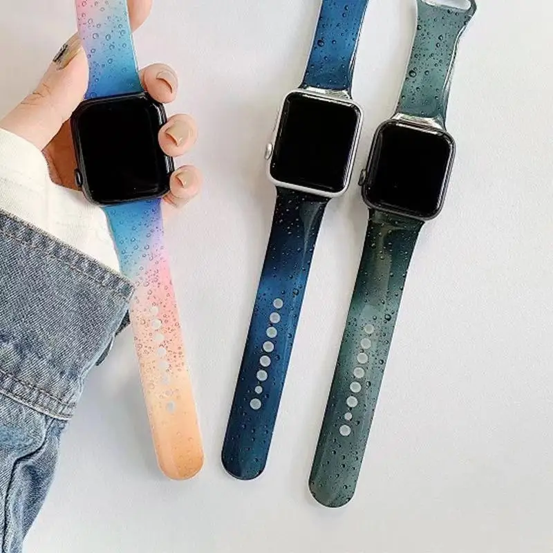 Блестящий ремешок для Apple Watch 6 SE 5 40 38 42 44 мм цветной с каплями воды Iwatch series 4 3