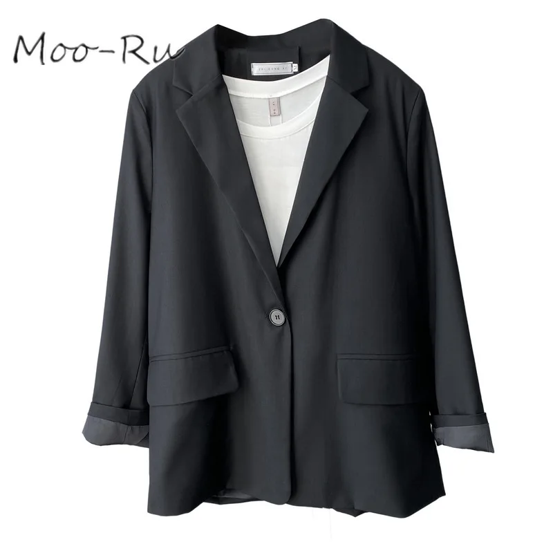 Moo-Ru 2020 Spring New Solid Color Long - Sleeved Blazer - 4.00069E+12