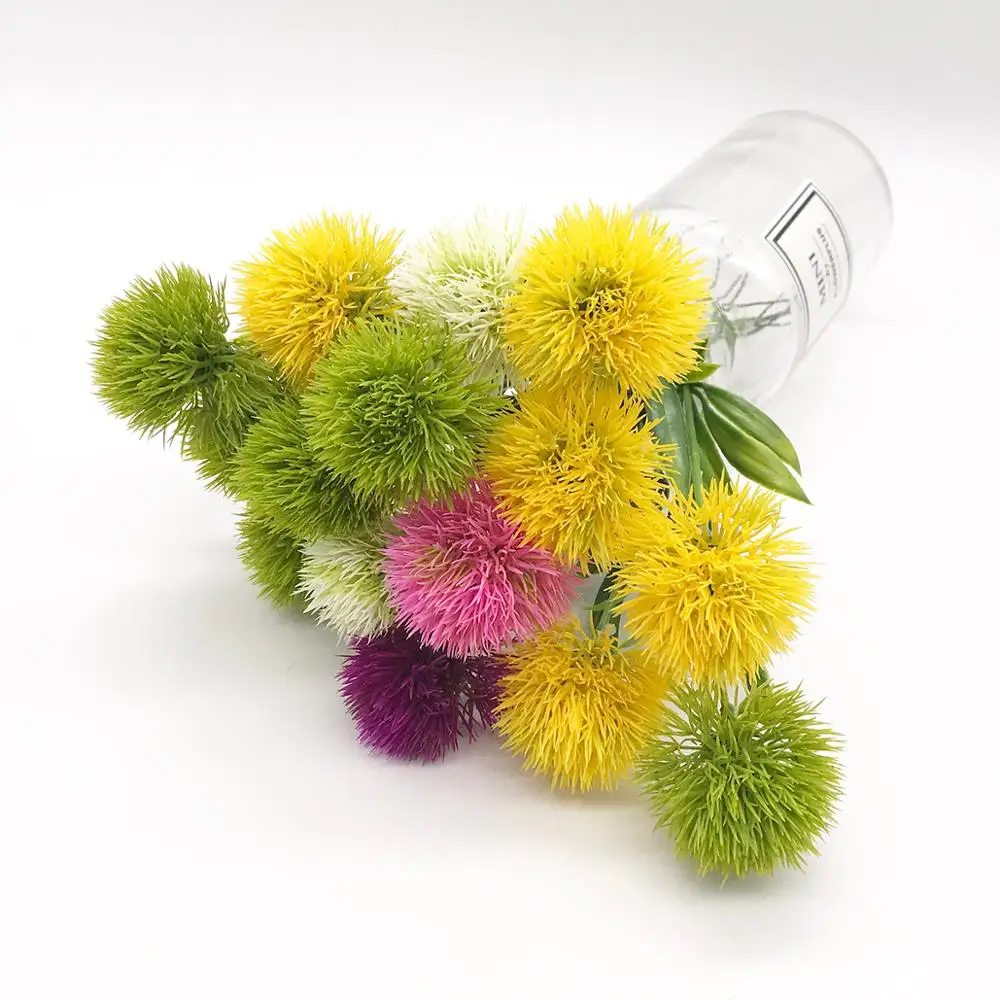 1 шт./Искусственные цветы зеленый настоящий Одуванчик искусственные растения пластиковые цветы украшение дома длина 25 см