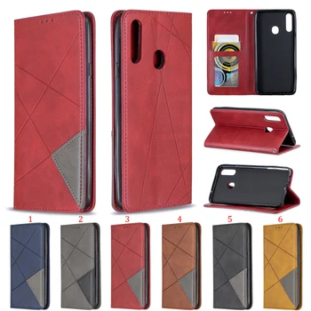 

100pcs/lot For Samsung Galaxy A20 A30 A40 Dark Magnet Vintage Prismatic Stand Wallet Leather Case For Samsung Galaxy A10S A20S