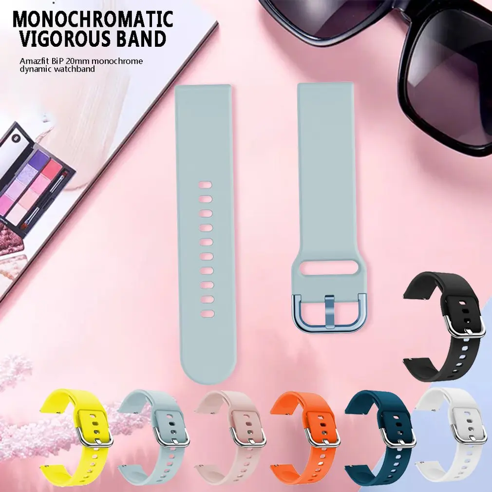 Для Huami mi Youth Edition Amazfit Bip 20 мм монохромный ремешок Vitality аксессуары для часов спортивные часы с силиконовым ремешком