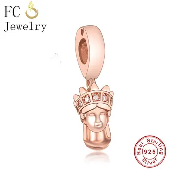 

FC Jewelry Fit Original Brand Charm Bracelet 925 Silver New York Statue of Liberty Bead For Making Women Travel Berloque 2020