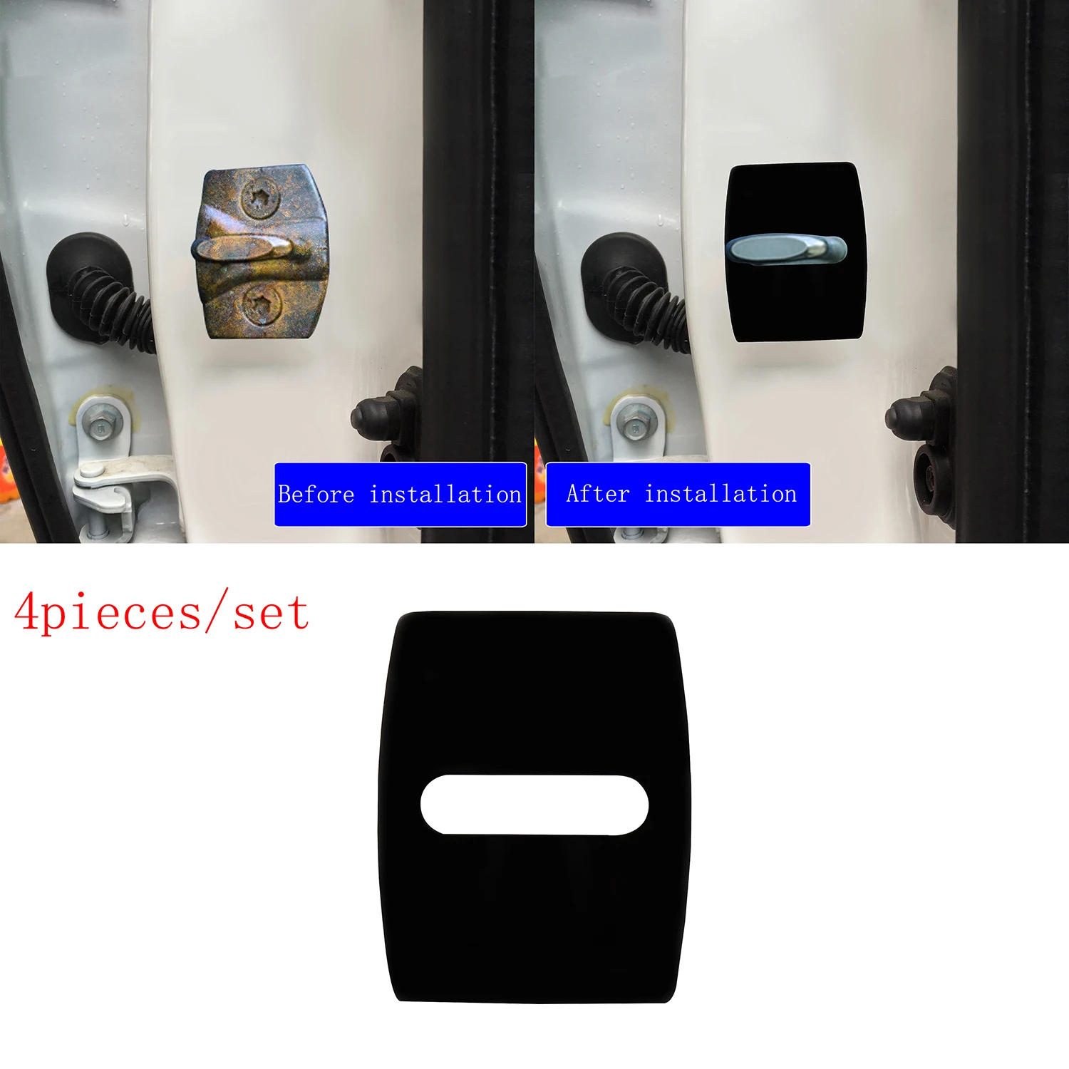 4 шт. Черный Нержавеющая сталь замок двери автомобиля защитная Пряжка Чехол для BMW